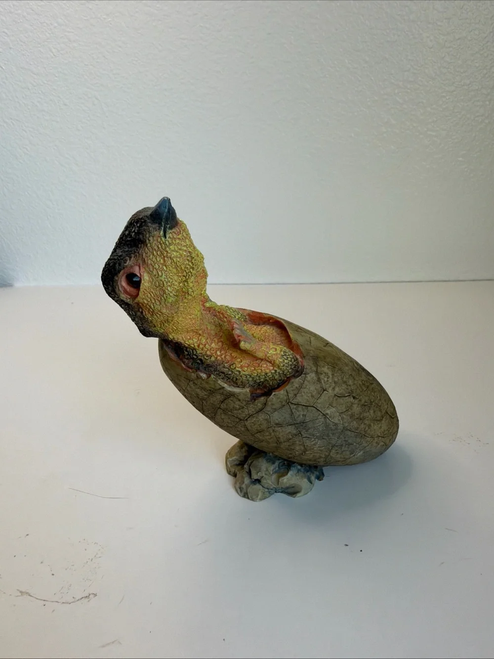 Baby Dinosaur Hatching Egg Figurine Signed 5 in.